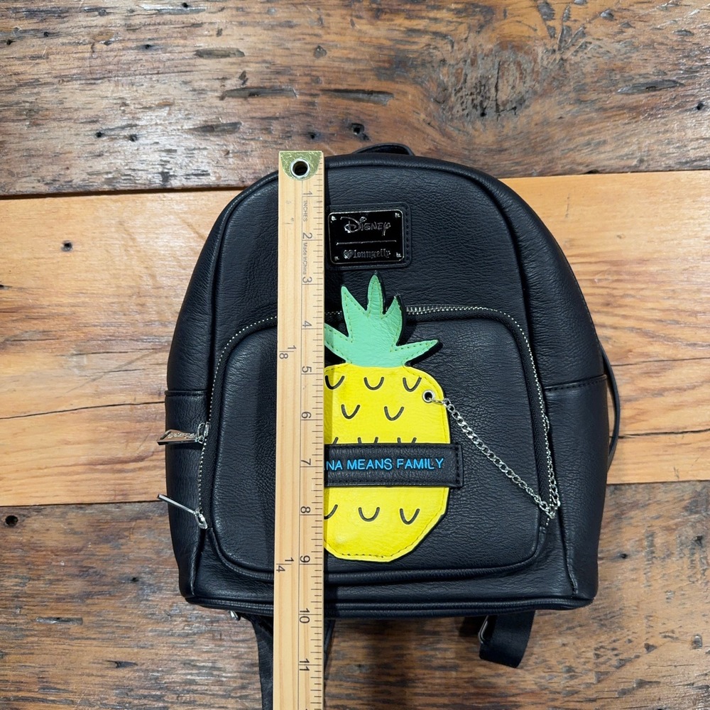 Loungefly Disney Lilo & Stitch Pineapple Ohana Means Family Mini Backpack‎ Black - Picture 12 of 14